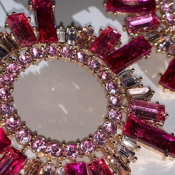 *As seen on Kyle Richards* Amina Muaddi BEGUM' CRYSTAL EMBELLISHED DISK EARRINGS - Picture 7 of 16